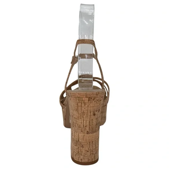 Schutz Keefa Tan Cork Womens Platform Heels Size 9.5M - Picture 4 of 16